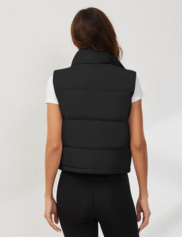 Fengbay Sleeveless Zip Up Puffer Vest for Women, Warm Stand Collar Down Vest, Lightweight Bubble Quilted Puffy Cropped Vests in Saudi Arabia