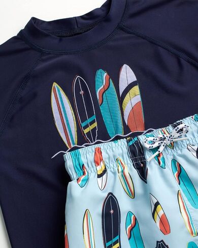 TONY HAWK Boys' Rash Guard Set - 4 Piece UPF 50+ Quick Dry Swim Trunks and Swim Shirt (4-7) in Kuwait