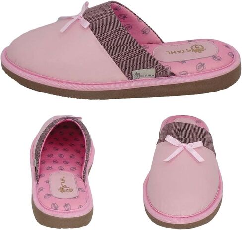 شبشب STAHL للنساء مريح من جلد الغنم الأصلي عالي الكثافة ونعل مضاد للانزلاق مع بطانة فائقة النعومة للاستخدام الداخلي/الخارجي 1828 in Kuwait