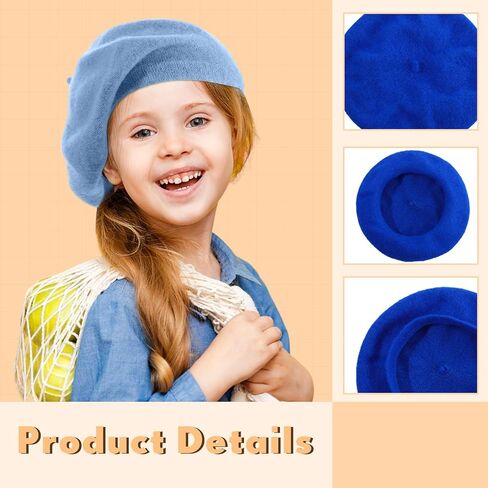 Hoosige 54 Pcs Wool Beret French Beret Artist Hat Pumpkin Beret Solid Color Beret Simple Beret Caps Fall Winter Beret Hats for Valentine Adults Girls Women Lady Birthday in Kuwait