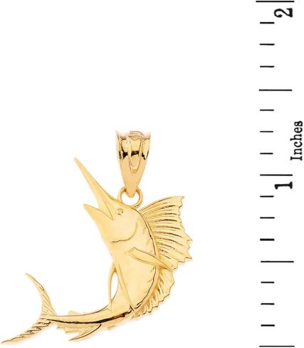مجموعة Sea Life Collection قلادة ساحرة من الذهب عيار 14 قيراطًا من سمك مارلين وسمك أبو سيف وسمكة أبو شراع بحرية في أعماق البحار in Kuwait