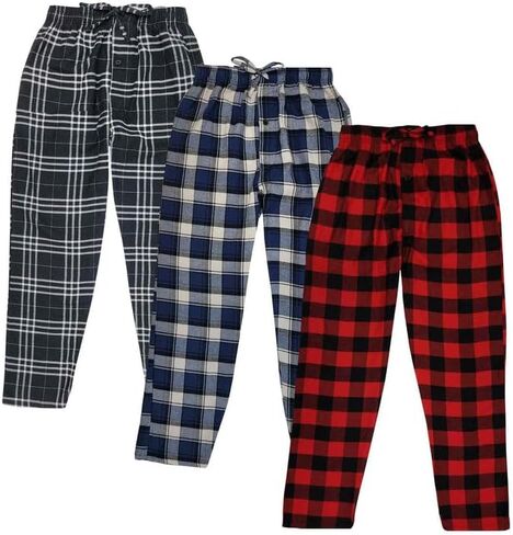 Different Touch 3 Pack Pajama Lounge Bottom Pants with Pocket Cotton Bottoms Sleepwear For Men in Saudi Arabia