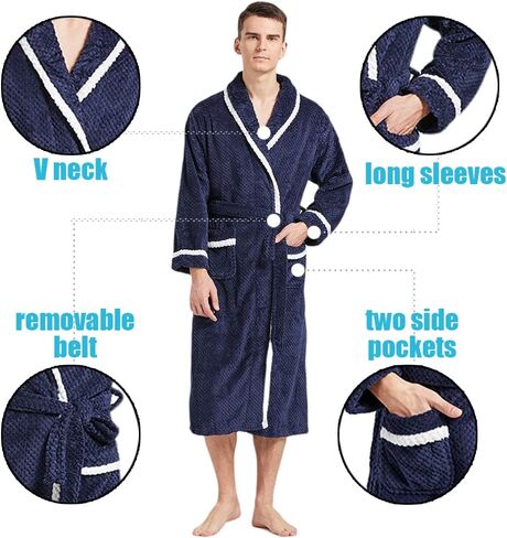 أردية ULEEMARK للنساء والرجال والنساء ورداء حمام من الفلانيل الناعم كيمونو للنساء in Kuwait