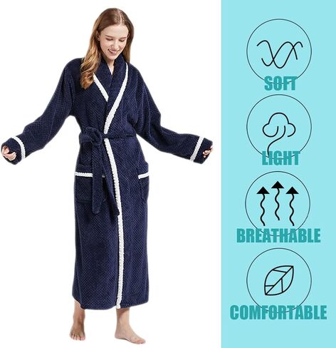 أردية ULEEMARK للنساء والرجال والنساء ورداء حمام من الفلانيل الناعم كيمونو للنساء in Kuwait