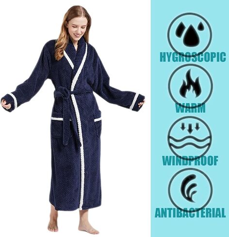 أردية ULEEMARK للنساء والرجال والنساء ورداء حمام من الفلانيل الناعم كيمونو للنساء in Kuwait