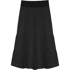 Baby'O Girl's Lightweight 4 Tiered Cotton Twill Below The Knee Length Skirt in Saudi Arabia