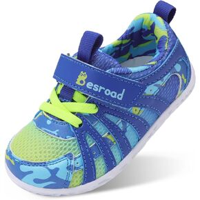Besroad Toddler Shoes Boys Girls Barefoot Sneakers Kids Breathable Walking Shoes Lightweight Strap Anti-Slip Sole Tennis Shoes