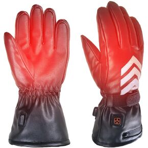 AWOEZ Electrically Heated Gloves for Men 7.4V 5000mAh Thermal Heating Faux Leather Gloves Hand Warmer for Outdoor Walking Driving Motorcycle Cycling Riding Skiing Snowboarding Snow Shoveling Gift in Kuwait