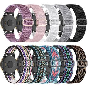 Compatible with Garmin Vivoactive 5 Band 20mm, Vivoactive 6/3, 10 Pack Nylon Watch Bands for Garmin Forerunner 165/55/245/Venu/Venu Sq/Venu 2 Plus Soft Stretchy Replacement Strap for Women Men in Kuwait