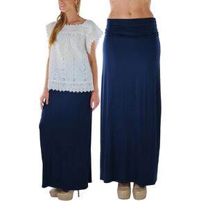 ToBeInStyle Women's Premium Rayon-Blend Relaxed Fit Maxi Skirt in Saudi Arabia