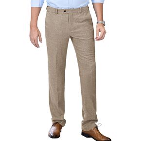 Men's Tweed Pants Herringbone Thick Wool Pleated Front Dress Suit Vintage Trousers in Kuwait