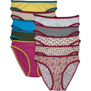 مجموعة الملابس الداخلية القطنية للفتيات من Esteez مقاس 7-16 - سراويل داخلية - قصة عالية - سراويل بيكيني - ألوان متنوعة in Kuwait
