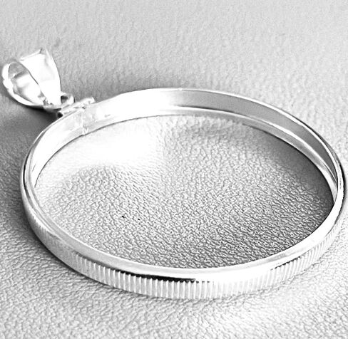 Sterling Silver Coin Edge Coin Bezel Frame Mount Pendant for $1 Peace Morgan Eisenhower Silver Dollar in Saudi Arabia