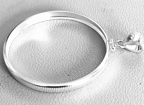 Sterling Silver Coin Edge Coin Bezel Frame Mount Pendant for $1 Peace Morgan Eisenhower Silver Dollar in Saudi Arabia