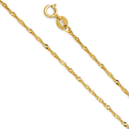 Ioka 14K Two Tone Gold Crucifix Cross Pendant with 1.2mm Singapore Chain Chain Necklace in Saudi Arabia
