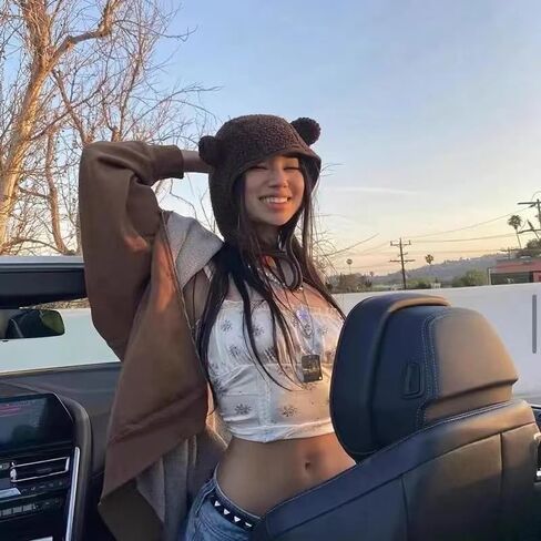 OATSBAS Fleece Beanie Hats for Women Men Bear Safety Hat Magnetic Buckle Ear Projection Cute Outdoor Winter Hat in Saudi Arabia