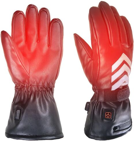 AWOEZ Electrically Heated Gloves for Men 7.4V 5000mAh Thermal Heating Faux Leather Gloves Hand Warmer for Outdoor Walking Driving Motorcycle Cycling Riding Skiing Snowboarding Snow Shoveling Gift in Kuwait