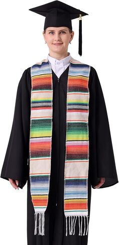 GraduationMall المكسيكي Serape التخرج سرق مع شرابة بيضاء 7 ألوان in Kuwait