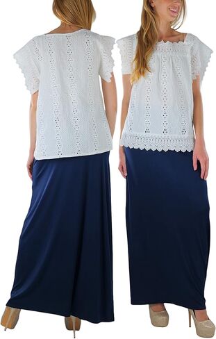 ToBeInStyle Women's Premium Rayon-Blend Relaxed Fit Maxi Skirt in Saudi Arabia
