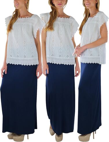 ToBeInStyle Women's Premium Rayon-Blend Relaxed Fit Maxi Skirt in Saudi Arabia