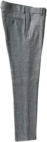 Men's Tweed Pants Herringbone Thick Wool Pleated Front Dress Suit Vintage Trousers in Kuwait