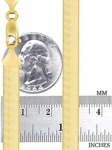 Nuragold 14k الذهب الأصفر 7 مم الصلبة متعرجة حريرية مسطحة عالية البولندية سلسلة قلادة، رجل إمرأة مشبك جراد البحر 16 "18" 20 "22" in Saudi Arabia