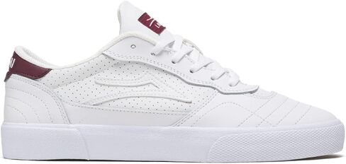 Lakai Skateboard Shoes Cambridge White/Burgundy Leather in Saudi Arabia