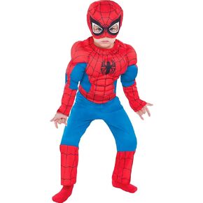 Party City Classic Spider-Man Muscle Halloween Costume for Toddler Boys, Includes Headpiece in Saudi Arabia