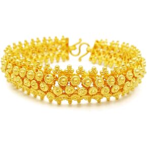 Pikun Flower Lai Thai Gold Plated Bangle 22k 24k Thai Baht Yellow Gold Filled Bracelet in Kuwait