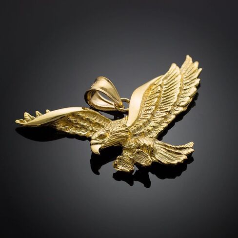 Animal Kingdom 14k Gold Flying Eagle Pendant in Saudi Arabia