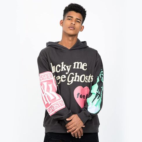 Chainsaw Man Men's Hoodies Lucky Me I See Ghosts Graphic Athletic Sportswear Cotton Oversized Pullover Hooded Sweatshirt in Kuwait