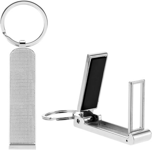 Amaxiu Instant Bag Purse Hook, 2 in 1 Desk Purse Holder Mobile Phone Stand Sliver Purse Hook Hanger Handbag Table Hook Keychain Hanger for Women Men in Saudi Arabia
