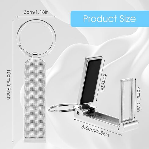 Amaxiu Instant Bag Purse Hook, 2 in 1 Desk Purse Holder Mobile Phone Stand Sliver Purse Hook Hanger Handbag Table Hook Keychain Hanger for Women Men in Saudi Arabia