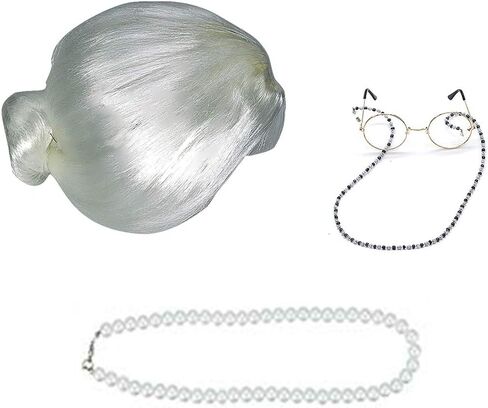REU GLOBAL Old Men Costume for kids Kit Granny Grandpa Wig Costume Set for Adults Teens and Children in Saudi Arabia