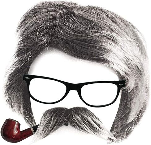 REU GLOBAL Old Men Costume for kids Kit Granny Grandpa Wig Costume Set for Adults Teens and Children in Saudi Arabia