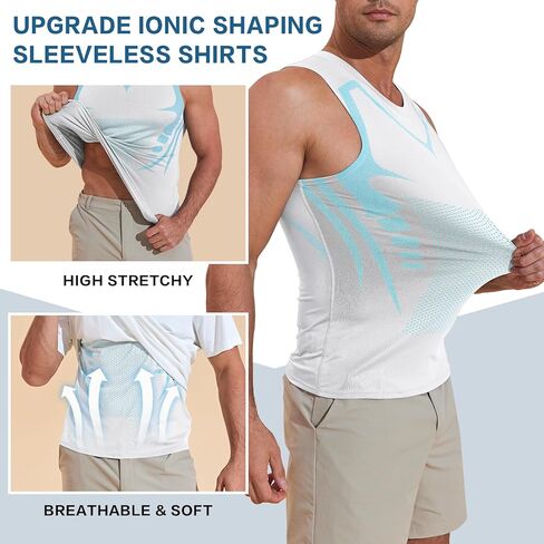Beotyshow الأيونية تشكيل قميص بدون أكمام التثدي ضغط تانك الأعلى محدد شكل الجسم التخسيس سترة ملابس داخلية قميص in Kuwait