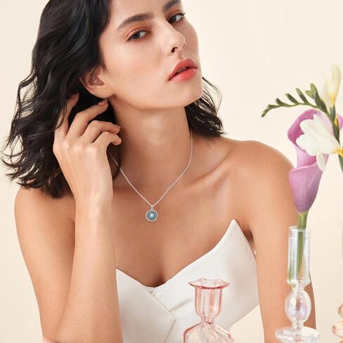 قلادة مدلاة من سيليكبا للنساء والرجال من الفضة الإسترلينية عيار 925 من حجر القمر سلتيك/فايكنغ تحمل صورًا من حجر القمر هدايا مجوهرات للنساء والزوجة والصديقة in Kuwait