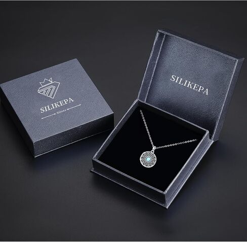 قلادة مدلاة من سيليكبا للنساء والرجال من الفضة الإسترلينية عيار 925 من حجر القمر سلتيك/فايكنغ تحمل صورًا من حجر القمر هدايا مجوهرات للنساء والزوجة والصديقة in Kuwait