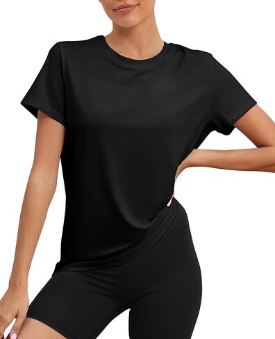 KevaMolly Workout Tops for Women UPF50+ Breathable Loose Fit Yoga T Shirts Short Sleeve Running Gym Athletic Tee Top in Saudi Arabia