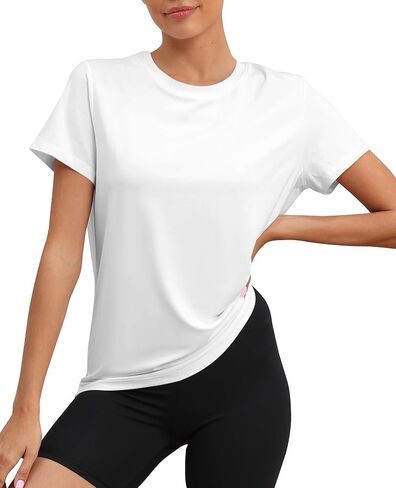 KevaMolly Workout Tops for Women UPF50+ Breathable Loose Fit Yoga T Shirts Short Sleeve Running Gym Athletic Tee Top in Saudi Arabia