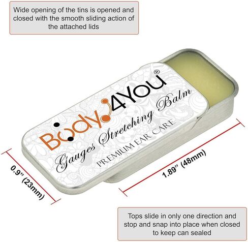 BodyJ4You 72 قطعة مجموعة مقاييس الرعاية اللاحقة بلسم زيت الجوجوبا الشمع 14G-00G أسود أبيض أكريليك المقابس الصلب التناقص التدريجي in Saudi Arabia