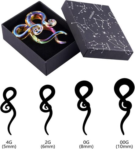 Stuppendux Ear Glass Spiral Tapers Plugs Tunnels Expander Hanger Gauges Earrings Stretching Body Piercings Jewelry Gauges 4G-1/2'' 5MM-12MM in Kuwait