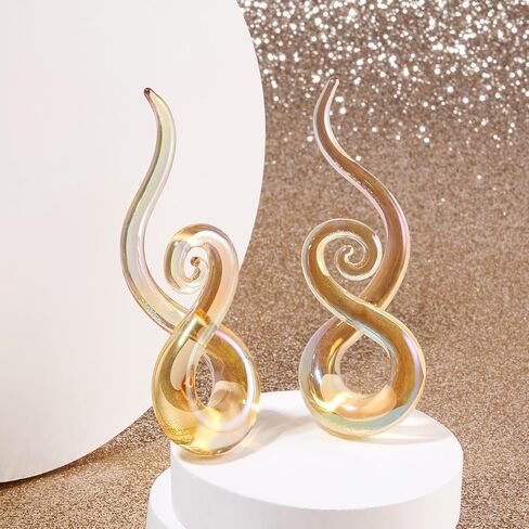 Stuppendux Ear Glass Spiral Tapers Plugs Tunnels Expander Hanger Gauges Earrings Stretching Body Piercings Jewelry Gauges 4G-1/2'' 5MM-12MM in Kuwait