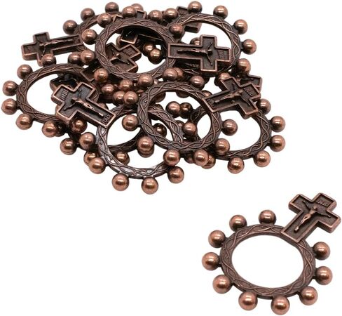 Ten Pack of Decade Rosary Rings | Metalic Rings - Copper, Silver-Tone, or Gold-Tone | Great Catholic Gift for First Holy Communion or Confirmation in Saudi Arabia