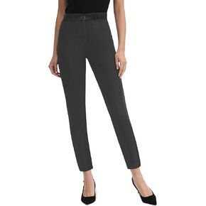 Houmous 29" Inseam Dress Pants for Women Stretchy Skinny Leg Work Slacks Pull On Casual Trousers