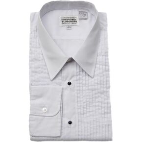 New Era Factory Outlet Men's Laydown Collar White Tuxedo Shirt in Kuwait