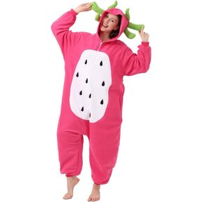 drafform Unisex Adult Axolotl Onesie Pajamas Halloween Cosplay Costume Animal One-Piece Jumpsuit Party Sleepwear Homewear