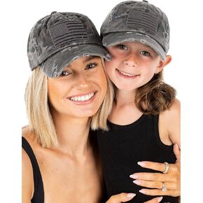 Funky Junque Mommy and Me Mother Daughter Low Profile Unconstructed Embroidered Baseball Patch Cap Hat