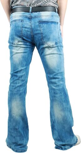 Akkad Kuti Mens Bell Bottom Pants 70s Disco Outfit Vintage Pants High Waisted Flare Jeans in Saudi Arabia