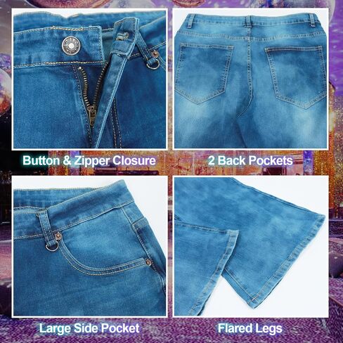 Akkad Kuti Mens Bell Bottom Pants 70s Disco Outfit Vintage Pants High Waisted Flare Jeans in Saudi Arabia